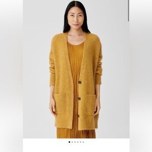 Eileen Fisher Mohair Plush Melange V-Neck Cardigan